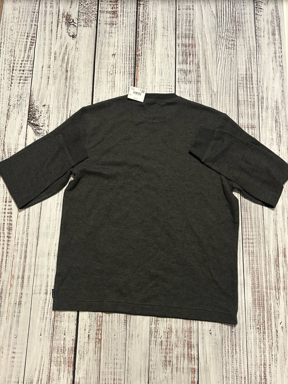 American Eagle Outfitters Women's Crew Neck Short Sleeve Sweater - Charcoal Gray